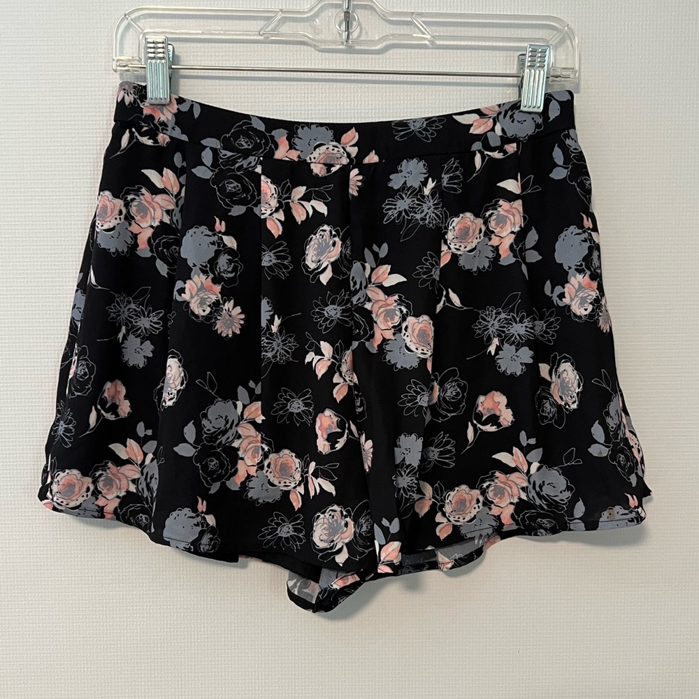 Black & Floral Shorts